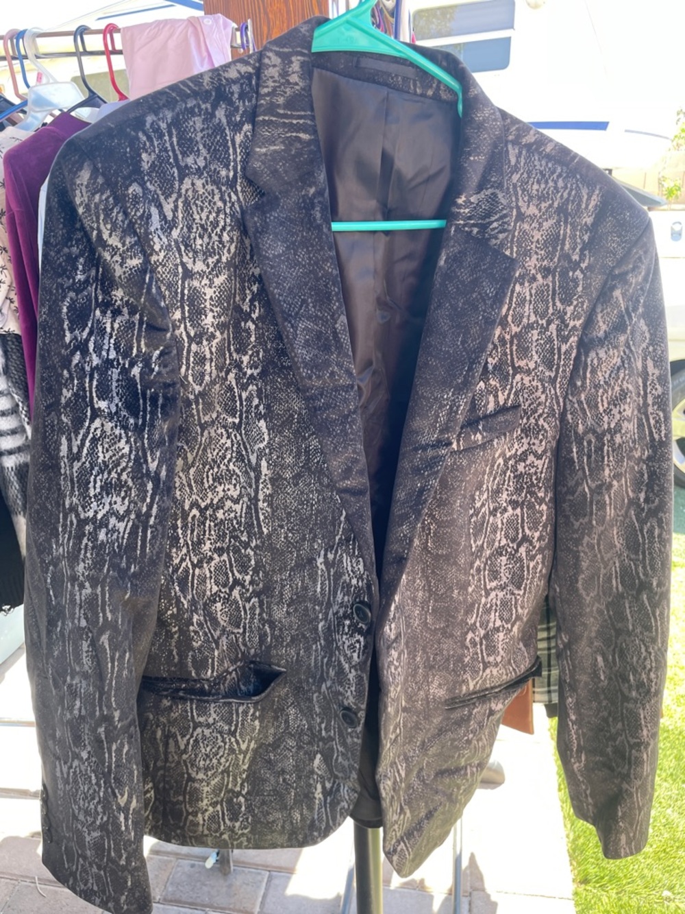 River Island Black Snake-Pattern Blazer